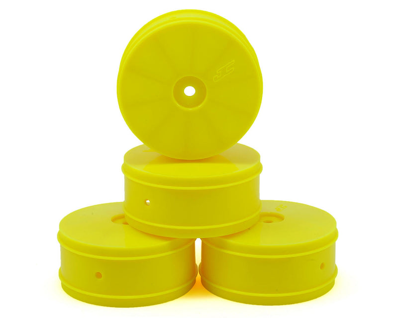 JConcepts 3367Y Yellow Bullet 60mm 4WD Front Buggy Wheels fits 22-4 (4 Pack)