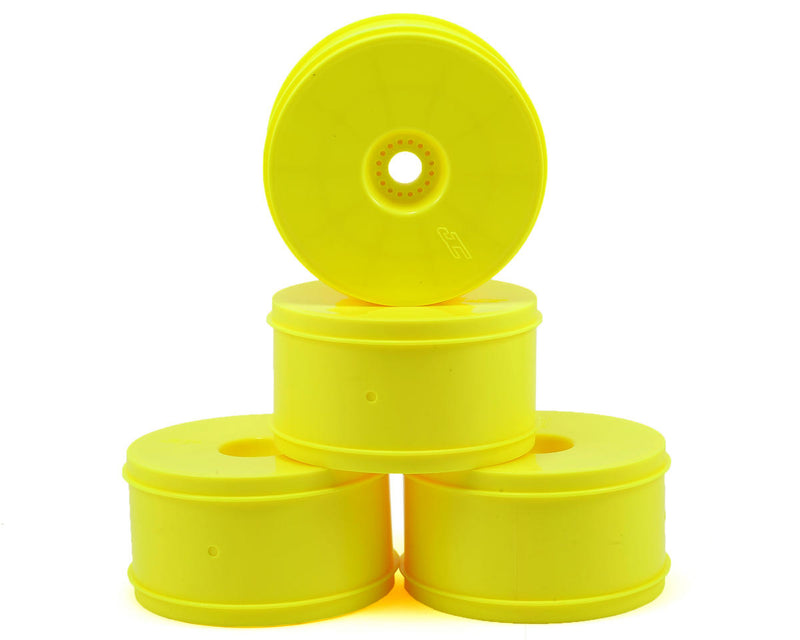 JConcepts 3369Y Yellow Bullet 4.0" Standard Offset 1/8 Truck Wheels (4 Pack)