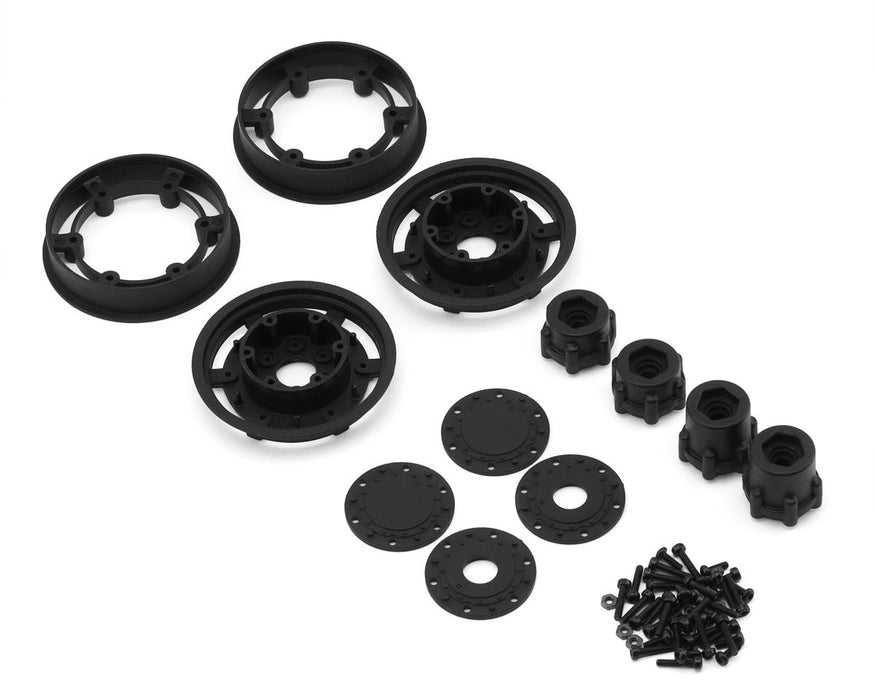 JConcepts 3382B Black 2.4" Tribute Monster Truck Transport Wheels (2 Pack)