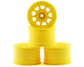 JConcepts 3398Y Yellow 9 Shot 2.2 Dirt Oval Rear Wheels fits B6.1/XB2/RB7/YZ2 (4 Pack)