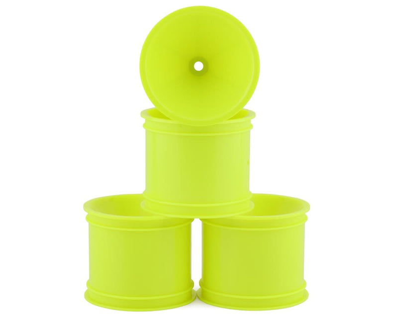 JConcepts 3419Y Yellow 2.2" Pin Rear Mono Stadium Truck Wheels fits RC10T/T2/T3/GT (4 Pack)
