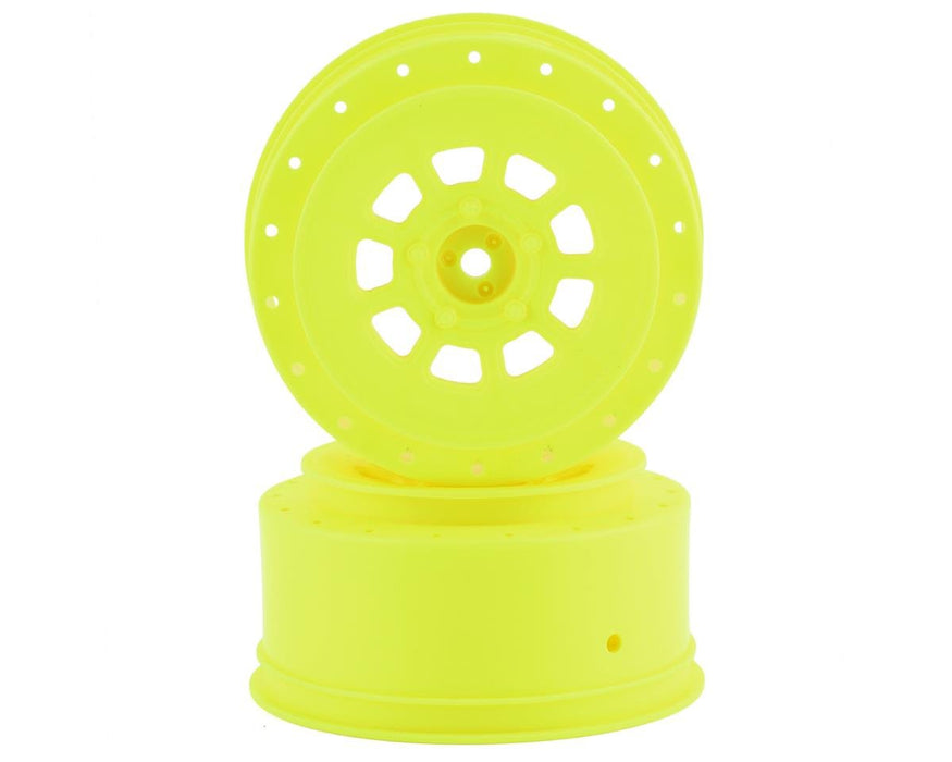 JConcepts 3420Y Yellow 9-shot Short Course Wheels with 3mm Offset (2 Pack)