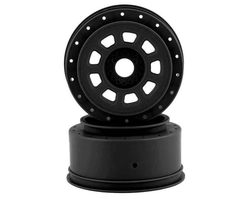 JConcepts 3421B Black 9-Shot Short Course Dirt Oval Wheels (2 Pack)