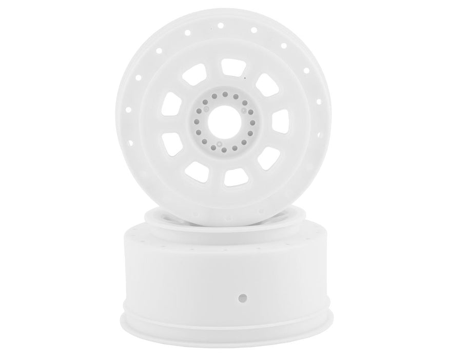 JConcepts 3421W White 9-Shot Short Course Dirt Oval Wheels (2 Pack)