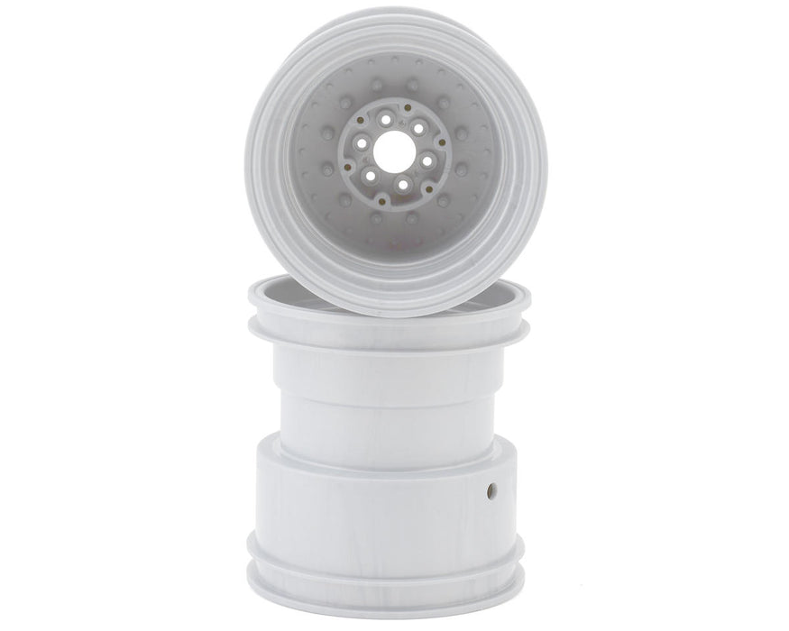 JConcepts 3439W White 3.2x3.6" Tribute 73's Monster Truck wheel with Adaptors (2 Pack)