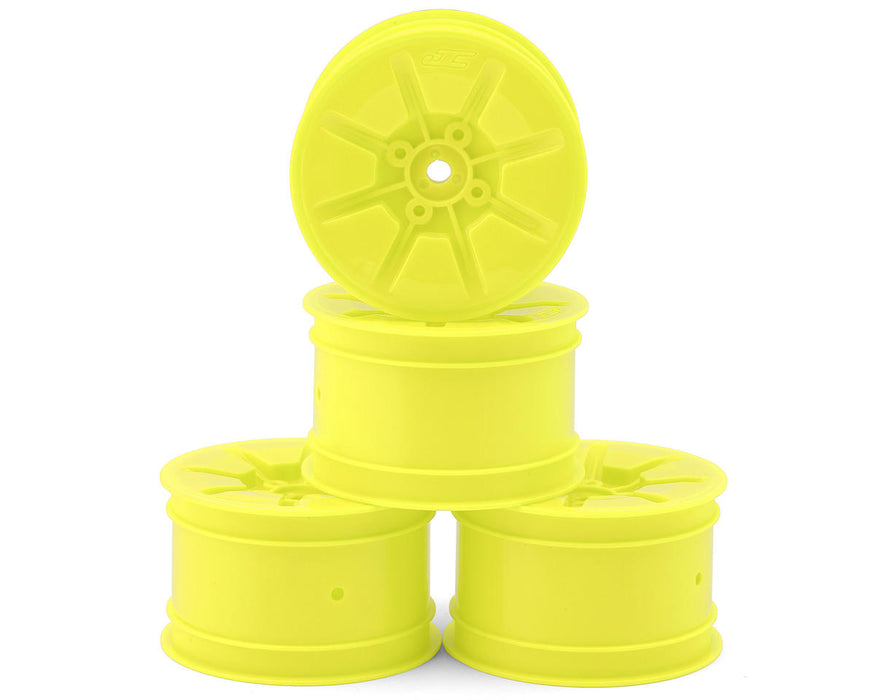 JConcepts 3466Y Yellow Pioneer 2.2 Rear Buggy Wheels (4 Pack)