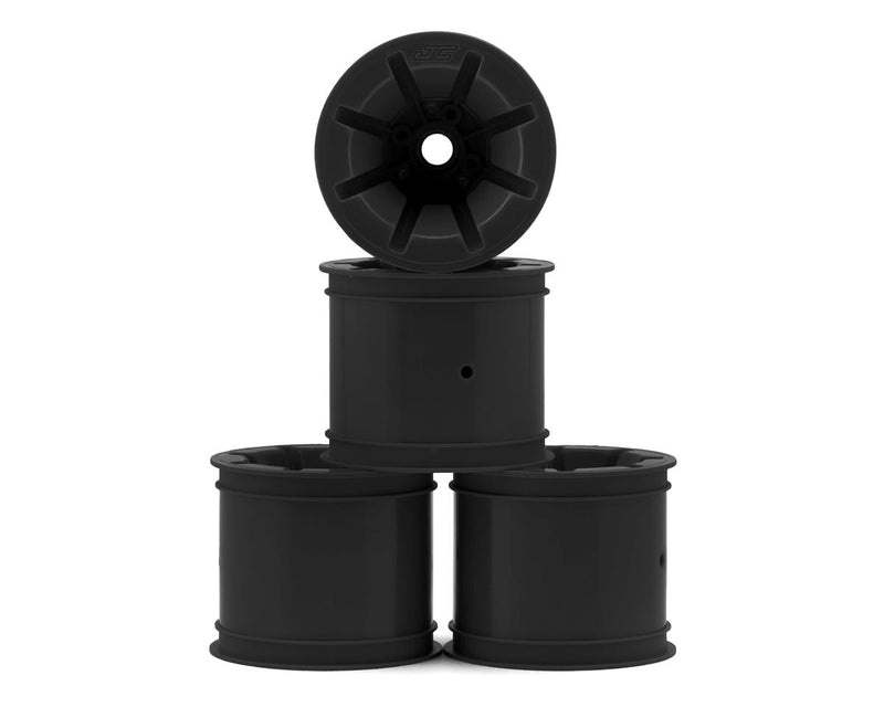 JConcepts 3468B Black RC10T Pioneer 2.2 Bearing Front Wheels (4 Pack)