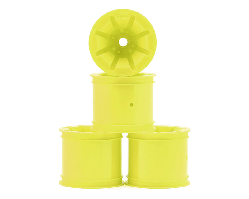 JConcepts 3468Y Yellow RC10T Pioneer 2.2 Bearing Front Wheels (4 Pack)