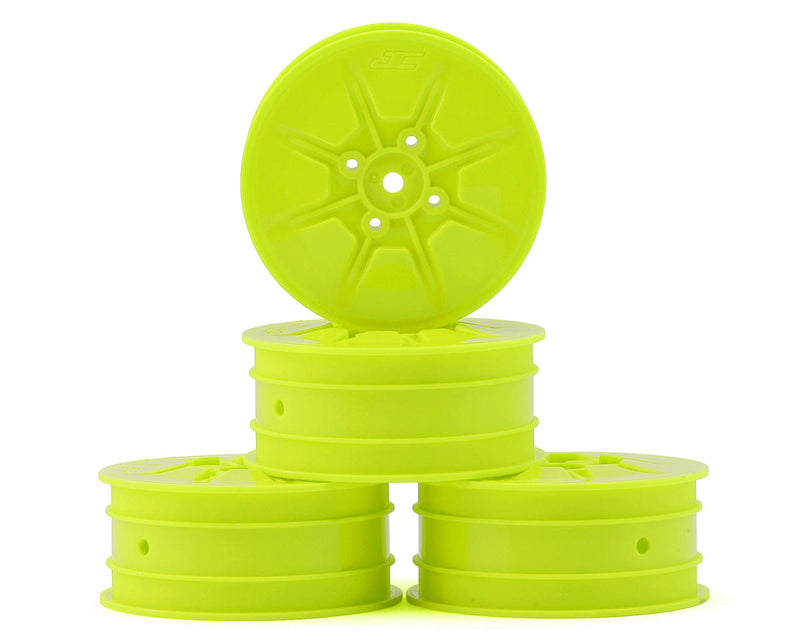 JConcepts 3470Y Yellow Pioneer 2.2 4WD Front Buggy Wheels fits - 4 Pack) (22X-4, XB4, B74.1 (4 Pack)