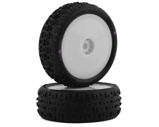 JConcepts 4003-101011 Mini-B Swagger Pre-Mounted Front Pink Compound Tires on White Wheels (2 Pack)