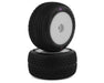 JConcepts 4005-101021 Mini-B/Mini-T Twin Pin Pre-Mounted Rear Pink Compound Tires on White Wheels (2 Pack)