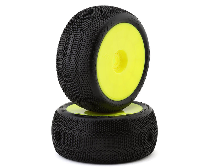 JConcepts 4006-22 Relapse 4.0" Pre-Mounted 1/8 Truggy Tires Green Compound on Yellow Wheels (2 Pack)