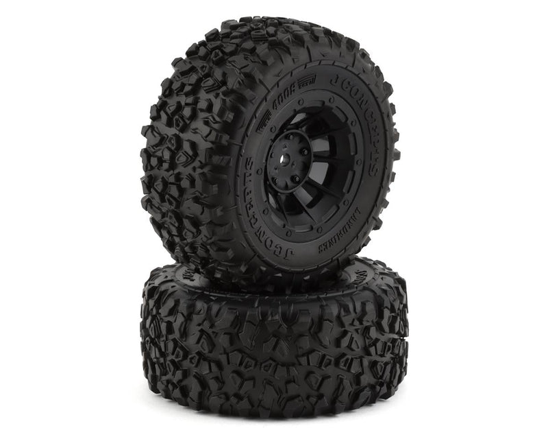 JConcepts 4009-3044 Pre-Mounted Landmines SC Yellow Compound Tires with Black Hazard Wheels (2 Pack)