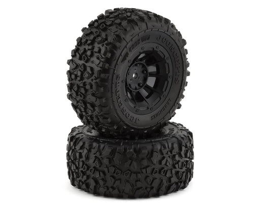JConcepts 4009-3044 Pre-Mounted Landmines SC Yellow Compound Tires with Black Hazard Wheels (2 Pack)