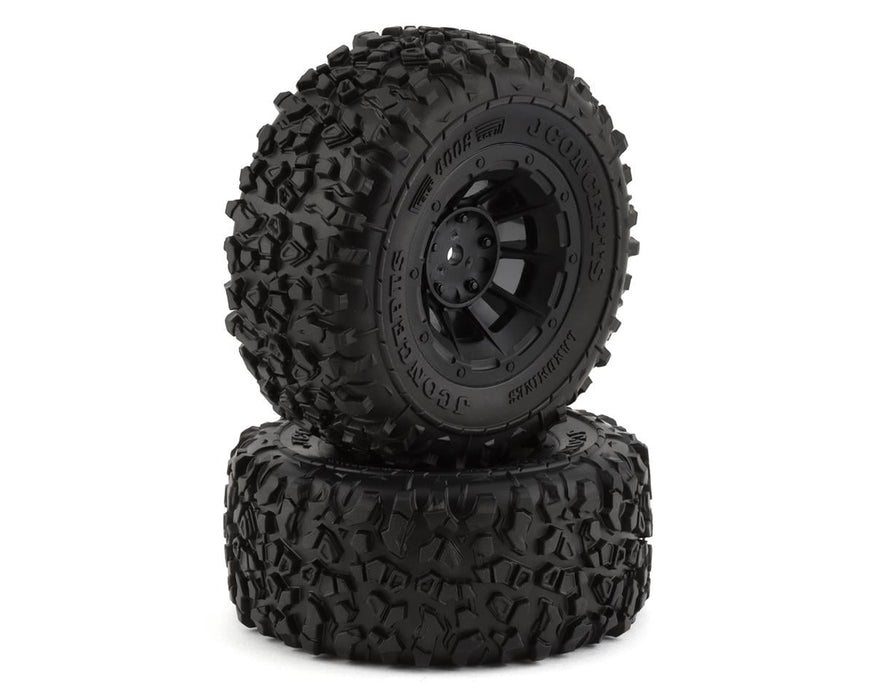 JConcepts 4009-3044 Pre-Mounted Landmines SC Yellow Compound Tires with Black Hazard Wheels (2 Pack)