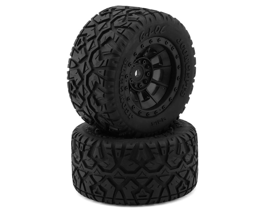 JConcepts 4015-3994 G-Locs Pre-Mounted Monster Truck Tires with Black Hazard Wheel (2 Pack)