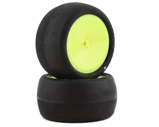 JConcepts 4017-2691 Smoothie 2 2.2" Pre-Mounted Rear Buggy Silver Compound Tires on Yellow Wheels (2 Pack)
