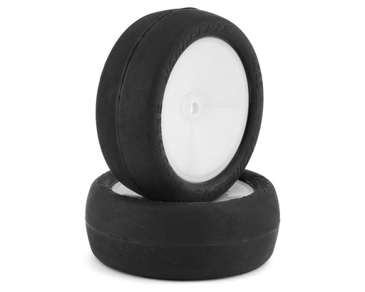 JConcepts 4018-1691 Smoothie 2 2.2" Pre-Mounted 2WD Front Buggy Silver Compound Tires on White Wheels (2 Pack)