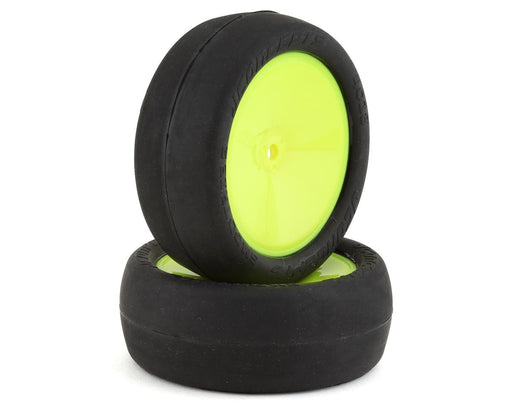 JConcepts 4018-2691 Smoothie 2 2.2" Pre-Mounted 2WD Front Buggy Tires on Yellow Wheels (2 Pack)