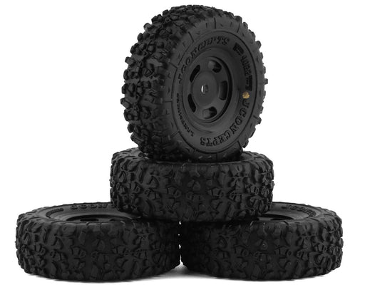 JConcepts 4022-35911 Landmines 1.0" Pre-Mounted Gold Compound Tires with Black Glide 5 Wheels (4 Pack)