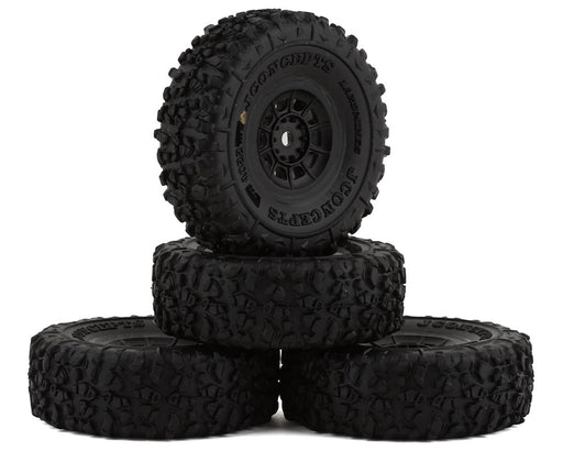 JConcepts 4022-3594 Landmines 1.0" Pre-Mounted Gold Compound Tires with Black Hazard Wheel (4 Pack)