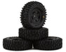 JConcepts 4023-35911 SCX24 1.0" Tusk Pre-Mounted Gold Compound Tires with Black Glide 5 Wheels (4 Pack)