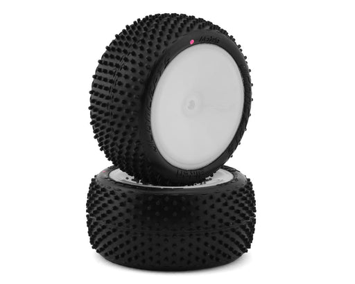 JConcepts 4029-101021 Siren LP 2.2" Pre-Mounted Rear Buggy Pink Compound Carpet Tires on White Wheels (2 Pack)