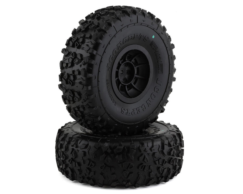JConcepts 4030-3294 Landmines 2.9" Pre-Mounted Green Compound Tires with Black Hazard Wheel (2 Pack)