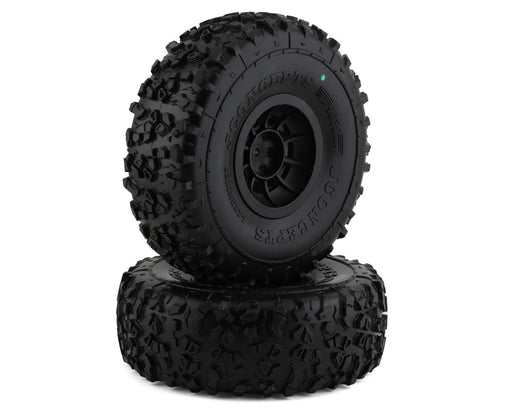 JConcepts 4030-3294 Landmines 2.9" Pre-Mounted Green Compound Tires with Black Hazard Wheel (2 Pack)