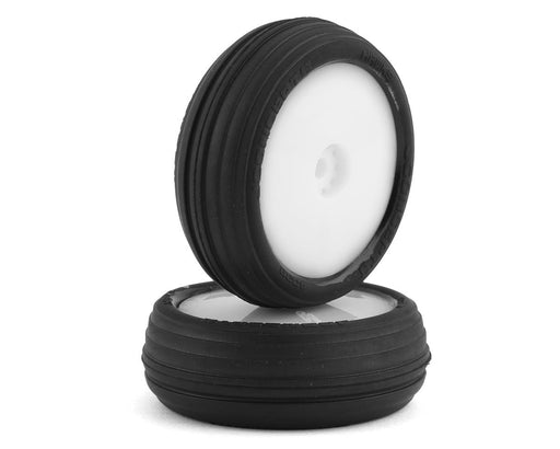 JConcepts 4039-1211 Mini-B Hawk Pre-Mounted Front Green Compound Tires on White Wheels (2 Pack)