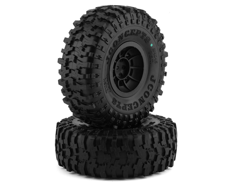 JConcepts 4045-3294 Tusk 2.9" Pre-Mounted Green Compound Tires with Hazard Wheel (2 Pack)