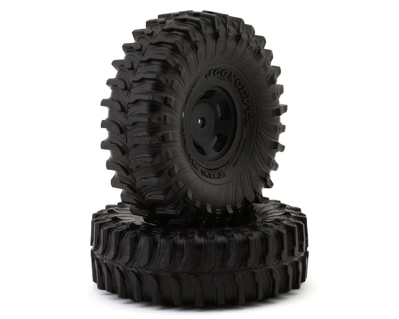 JConcepts 4058-32911 The Hold 1.0" Pre-Mounted Green Compound Tires with Black Glide 5 Wheels (2 Pack)