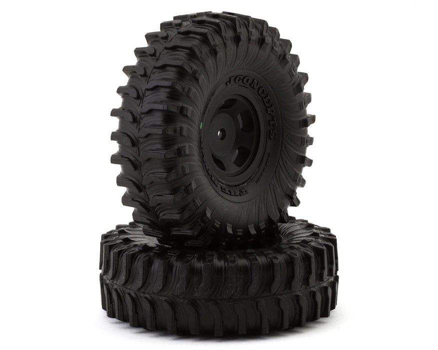 JConcepts 4058-32911 The Hold 1.0" Pre-Mounted Green Compound Tires with Black Glide 5 Wheels (2 Pack)