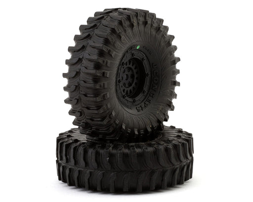 JConcepts 4058-32913 The Hold 1.0" Pre-Mounted Green Compound Tires with Black Crusher Wheels (2 Pack)
