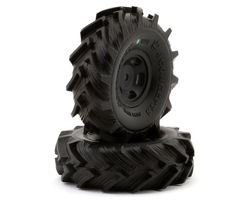 JConcepts 4059-32911 Fling Kings 1.0" Pre-Mounted Tires (63mm OD) with Black Glide 5 Wheels (2 Pack)