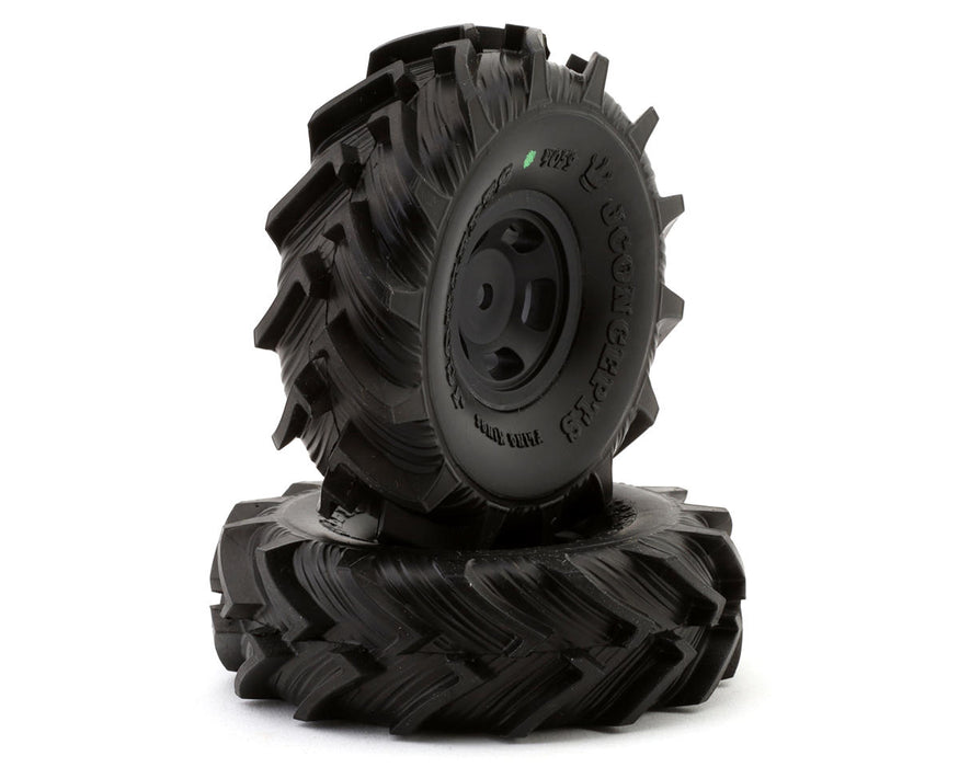 JConcepts 4059-32911 Fling Kings 1.0" Pre-Mounted Tires (63mm OD) with Black Glide 5 Wheels (2 Pack)