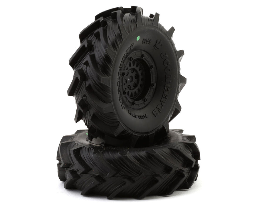 JConcepts 4059-32913 Fling Kings 1.0" Pre-Mounted Tires (63mm OD) with Black Crusher Wheels (2 Pack)