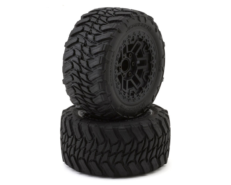 JConcepts 4075-39812 Switchback 2.8" Pre-Mounted Platinum Compound Tires on Black 12mm Hex Wheels (2 Pack)