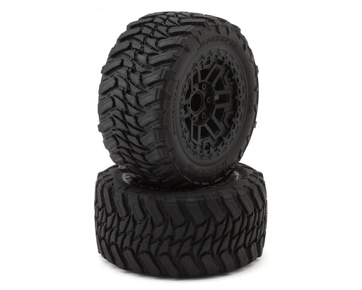 JConcepts 4075-39812 Switchback 2.8" Pre-Mounted Platinum Compound Tires on Black 12mm Hex Wheels (2 Pack)