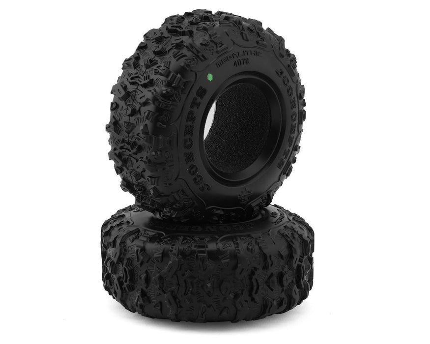 JConcepts 4078-02 Megalithic 1.9" Green Compound Rock Crawler Tires (4.19” - Class 1 - 2 Pack)