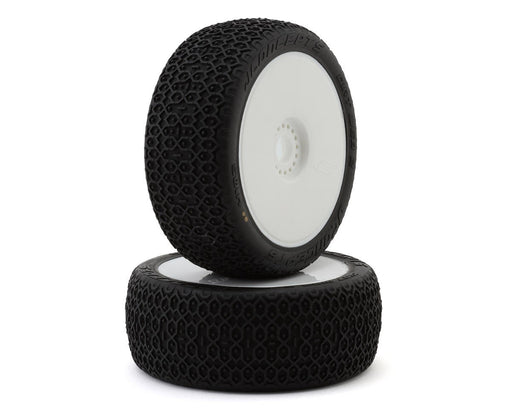 JConcepts 4105-105291 Dirt Web 2 Pre-Mounted 1/8 Buggy G2 - Medium Compound Tires on White Wheels (2 Pack)