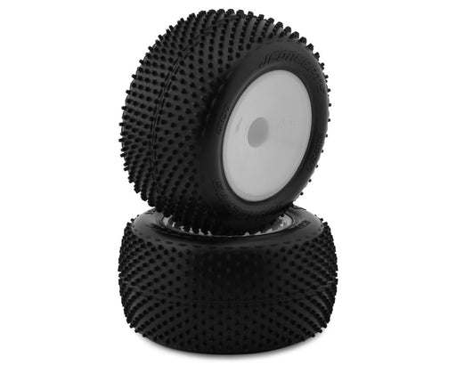 JConcepts 4107-101091 2.2" Siren Pre-Mounted 1/10 Stadium Truck Carpet Tires on White Wheels (2 Pack)