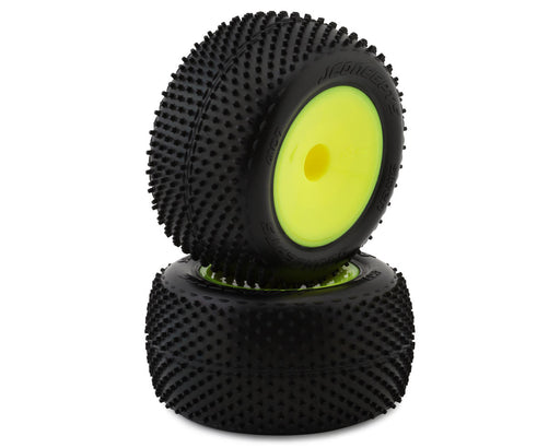 JConcepts 4107-201091 2.2" Siren Pre-Mounted 1/10 Stadium Truck Carpet Tires on Yellow Wheels (2 Pack)