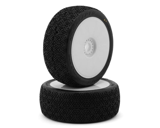 JConcepts 4111-105291 Double Bar Pre-Mounted 1/8 Buggy G2 - Medium Compound Tires on White Wheels (2 Pack)