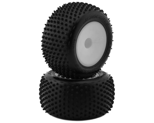 JConcepts 4116-101091 2.2" Drop Step Pre-Mounted 1/10 Stadium Truck Tires on White Wheels (2 Pack)