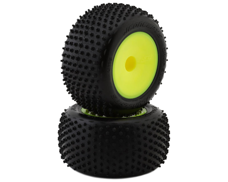 JConcepts 4116-201091 2.2" Drop Step Pre-Mounted 1/10 Stadium Truck Tires on Yellow Wheels (2 Pack)