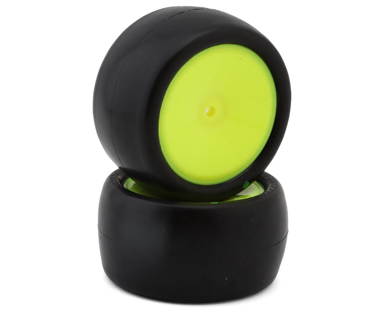 JConcepts 4118-2221 Smoothie 3 2.2" Pre-Mounted Rear Buggy Green Compound Tires on Yellow Wheels (2 Pack)