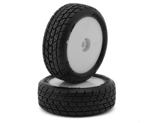 JConcepts 4121-1211 Mini-B Dirt Trac Mini Pre-Mounted Front Green Compound Tires (2 Pack)