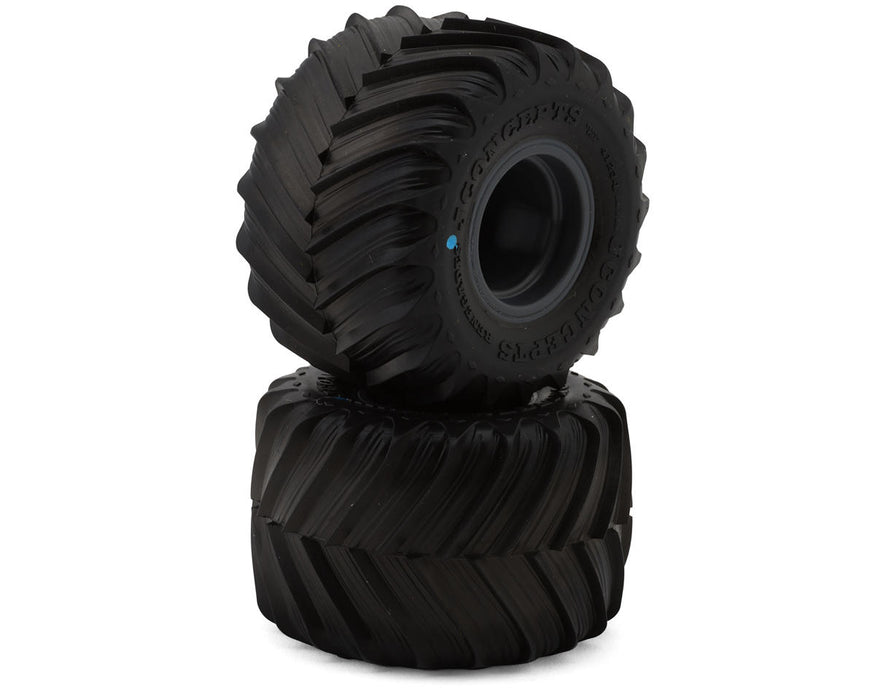 JConcepts 4123-41914 Losi Mini LMT Renegades Pre-Mounted Monster Truck Tires (2 Pack) (Blue)