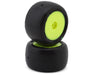 JConcepts 4130-2221 Mini-B/Mini-T Smoothie 2 Pre-Mounted Rear Green Compound Tires on Yellow Wheels (2 Pack)